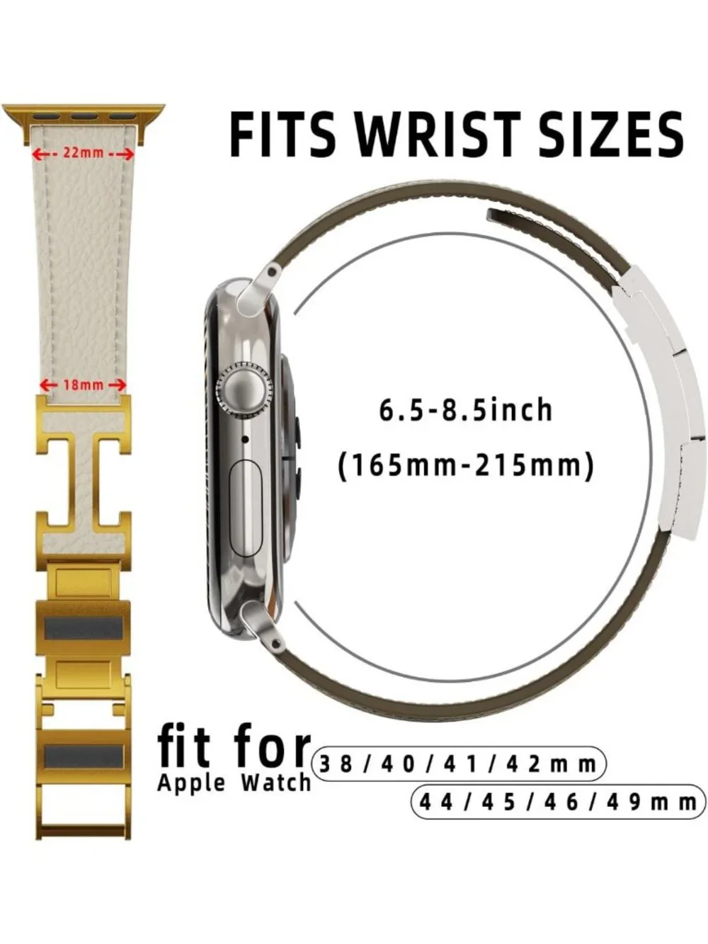Stylish Leather Magnetic Watch Band for Apple Watch 38mm-49mm, Unisex